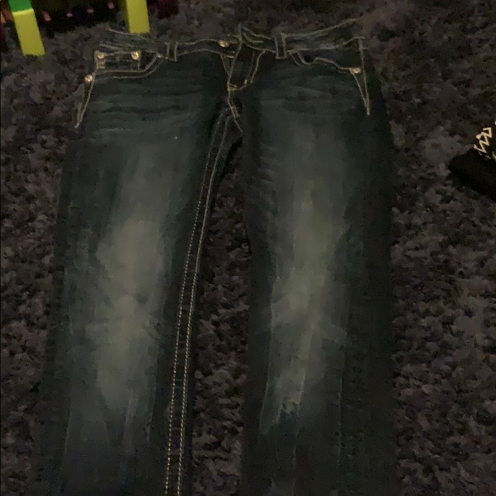 Miss me embroidery jeans